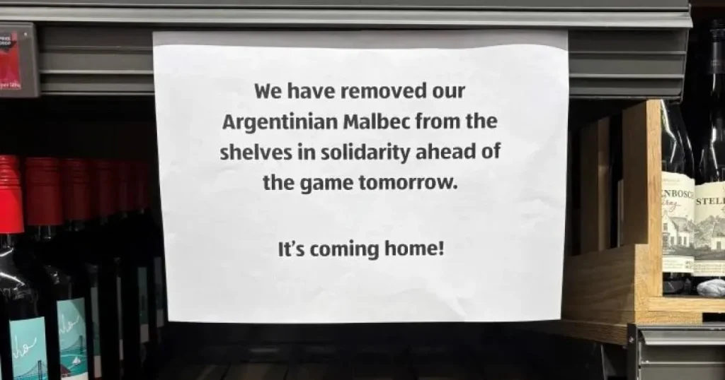 Supermarket pulls Argentinian wine from shelves ahead of England’s World Cup clash