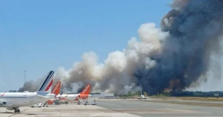 Two firefighters killed fighting inferno at Bordeaux airport