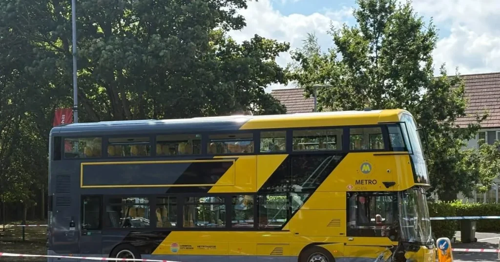 Two babies and a woman in hospital after crash involving car and a bus