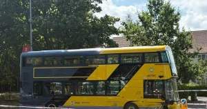 Two babies and a woman in hospital after crash involving car and a bus