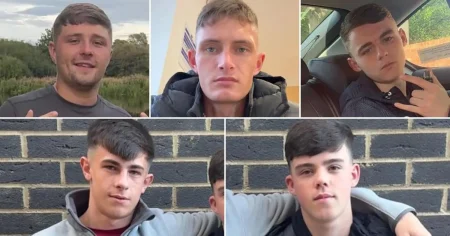 Five youngsters who died after crashing into police car pictured