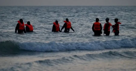 Almost 160 people rescued after migrant ‘mega-dinghy’ catches fire in Channel