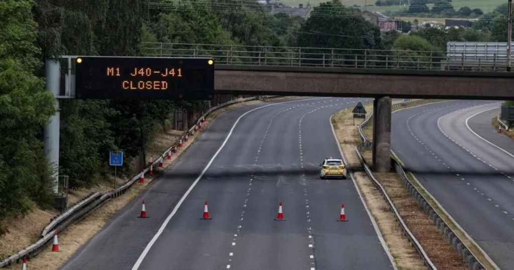 ‘Human remains’ found next to motorway causing road to close all day