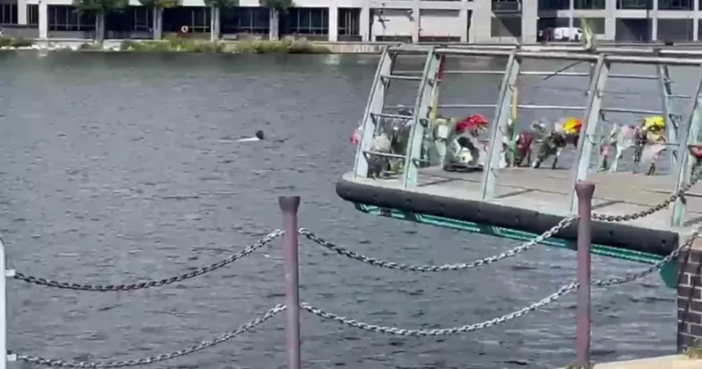Man spotted in water at ‘no swimming’ area where boy, 14, drowned days before