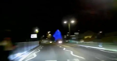 Instant karma after man shattered police car’s windscreen while on emergency call