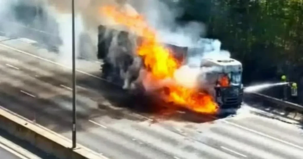 Huge lorry fire causes rush hour delays on M6 near Birmingham