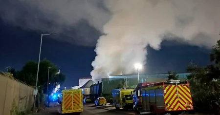 More than 100 firefighters tackle east London fire with residents told to ‘keep windows closed’