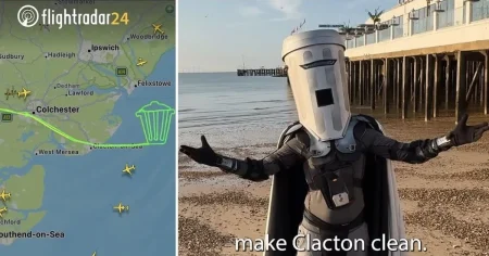 Pilot draws eight-mile-long bin above Clacton ahead of Farage by-election