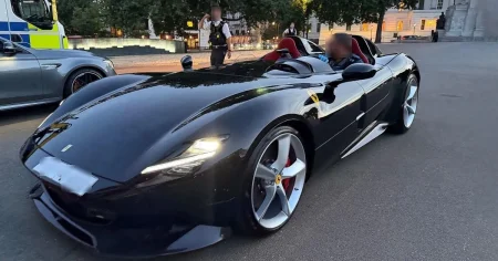 Police officer gets escorted drive around Mayfair after Met seizes rare Ferrari