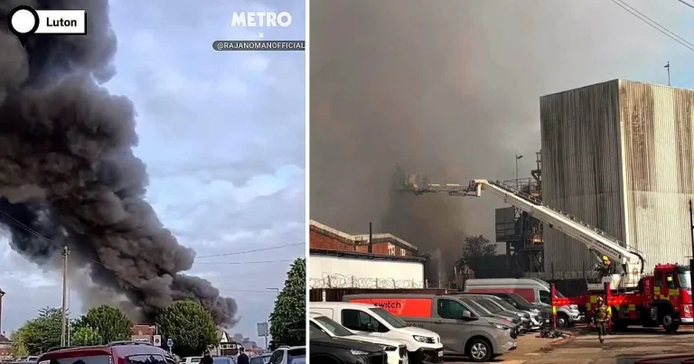 Major incident declared as fire breaks out near Luton Airport day after nationwide emergency alert