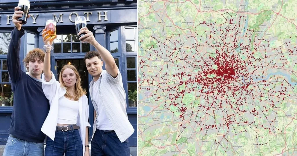 ‘We’re on a pub crawl covering all 3535 venues in London’