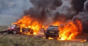 Cars set on fire at vigil for joyrider killed in A66 wrong-way crash