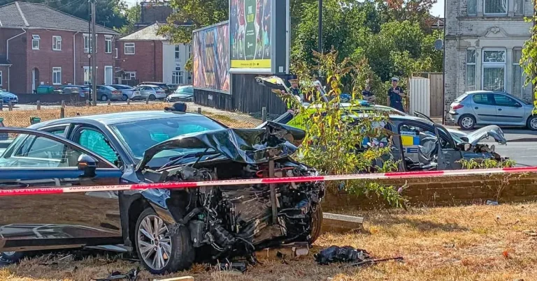 Driver seriously hurt after wrong-way Audi crashes into them during police chase