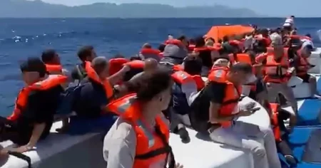 New video shows terrifying scramble for lifejackets before ferry capsizes