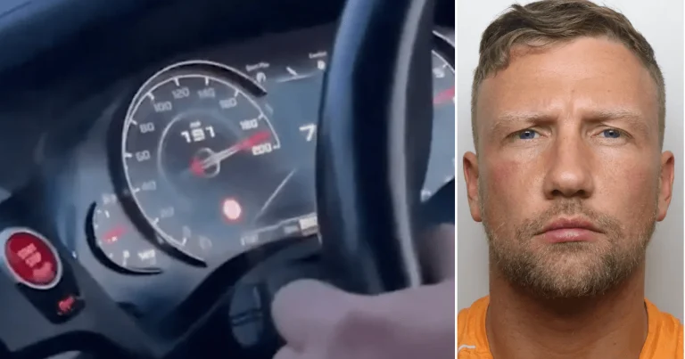 Semi-pro footballer jailed after being filmed driving at nearly 200mph