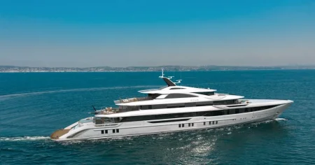 Billionaire unveils James Bond-inspired superyacht with cinema and beach club
