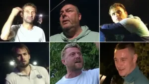 Six men hunted by police after balaclava anti-migrant protest injures officers