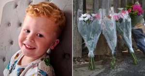 Floral tributes left at playground after body found in search for Noah Woods