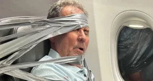 Man duct-taped on flight after mid-air outburst ‘can’t remember what happened’