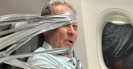 Man duct-taped on flight after mid-air outburst ‘can’t remember what happened’