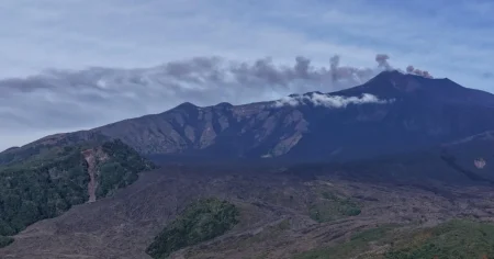 Ash billows two and a half miles into sky and ‘red alert’ issued after Mount Etna erupts