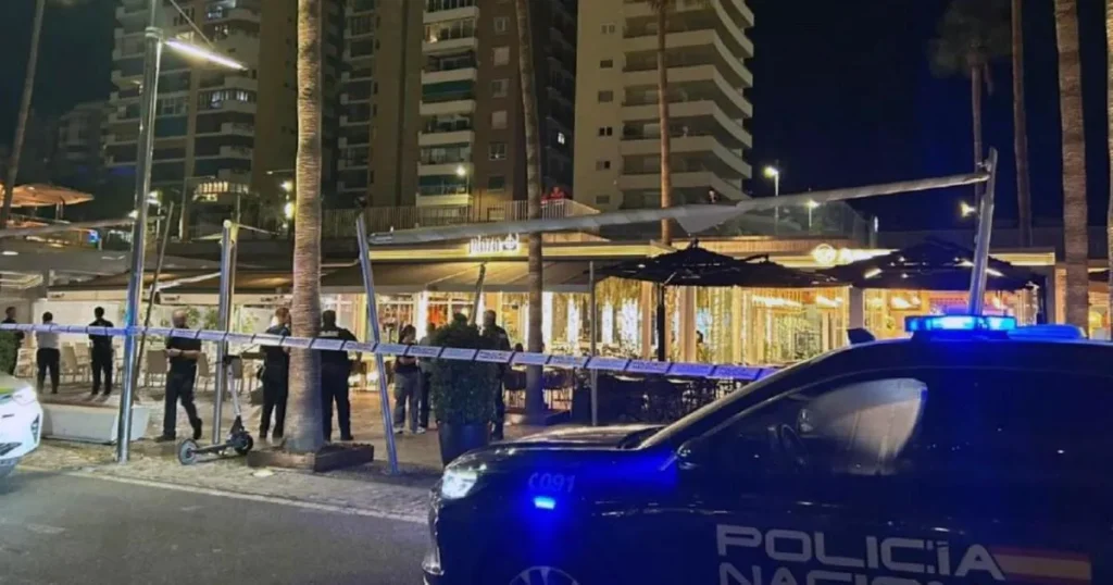 Three British men arrested after man shot four times near Costa del Sol bar