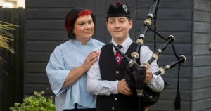 Bagpiper, 12, attacked by livestream mob who threw mysterious black liquid at him