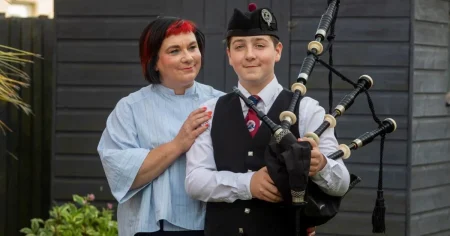Bagpiper, 12, attacked by livestream mob who threw mysterious black liquid at him