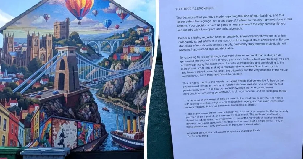 AI mural in ‘home of Banksy’ slammed for getting Bristol so wrong
