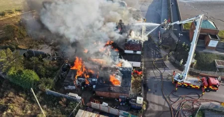 Arson arrest after fire ravages Grade II listed pub goes up in flames