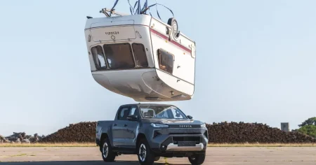 Electric Toyota Hilux can still beat Top Gear’s iconic caravan drop test 23 years later