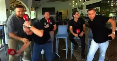 TV presenters run for their lives when 7.7-magnitude earthquake strikes mid-show