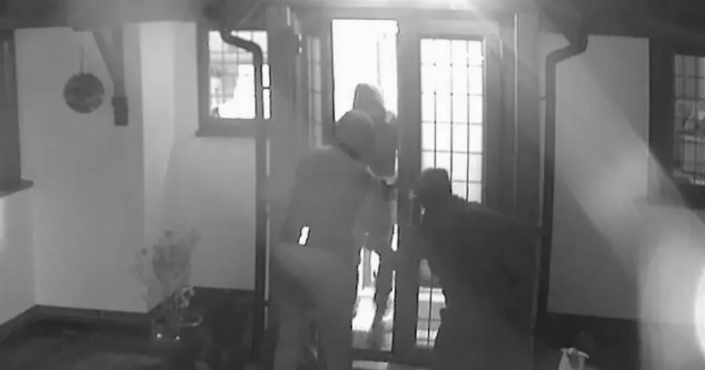 Masked gang pounce on elderly couple and spray tear gas while wife puts bins out