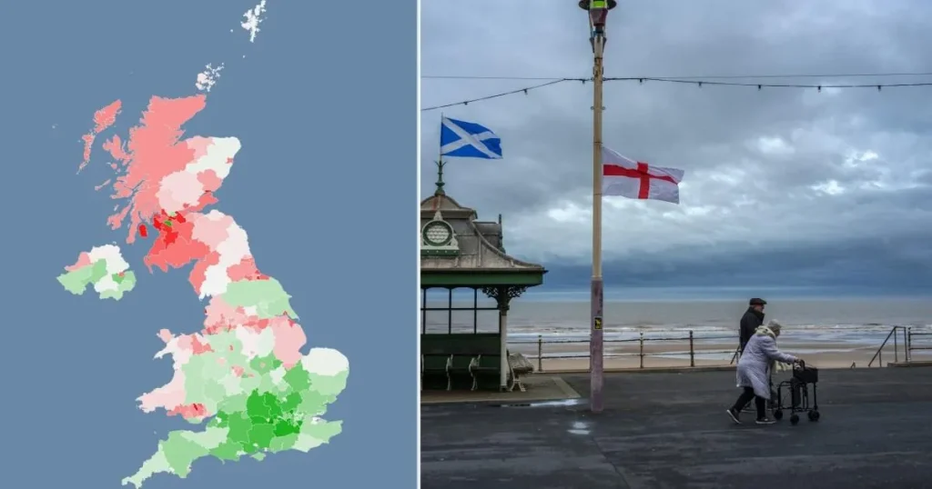 Map shows areas of UK where people are most likely to die before 60