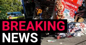 London tourist bus smashes into news stand in Trafalgar Square