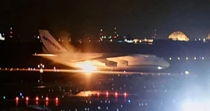Mystery after world’s largest military cargo plane ‘catches fire’ during landing
