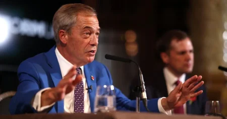 War of words breaks out over claims Farage shoved female MP in House of Commons