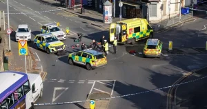 Manhunt after woman, 36, killed by car fleeing police in Leeds city centre