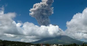 Mayon Volcano erupts spewing ash plumes two miles into the sky