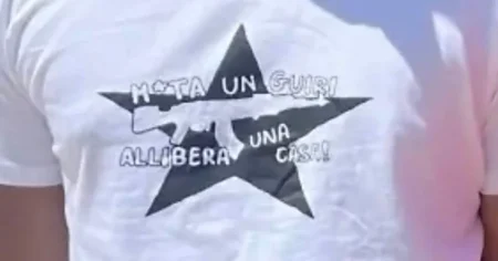 Spanish activists wear T-shirts saying ‘kill a foreign tourist, free up a house’