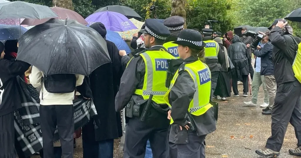 Pro-Palestine supporters and counter-protesters clash during London march