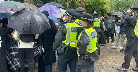 Pro-Palestine supporters and counter-protesters clash during London march