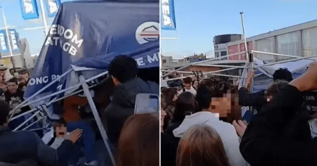 Charlie Kirk-style ‘prove me wrong’ tent torn down by ‘school kids’