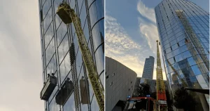 Window cleaners rescued from 15th floor of London skyscraper after cradle glitch