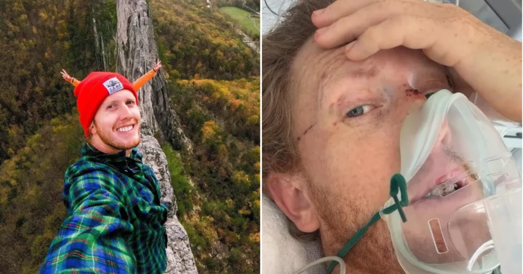 Man who quit job to travel the world plummets 200ft from cliff – and survives